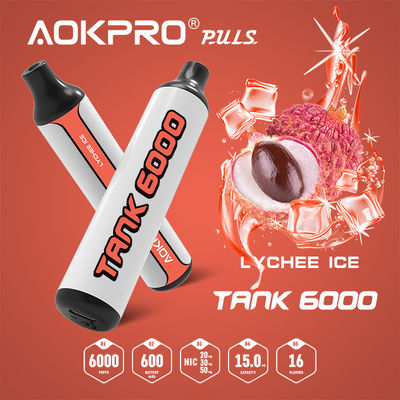 1.2ohm 6000 Puffs Lychee Ice Disposable Vape Pen 15ML USB-C Charging