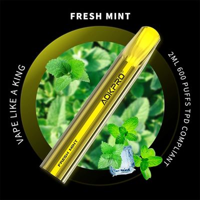 Fresh Mint 600 Puff Disposable Vape Gold Elf Bar 2% Nicotine