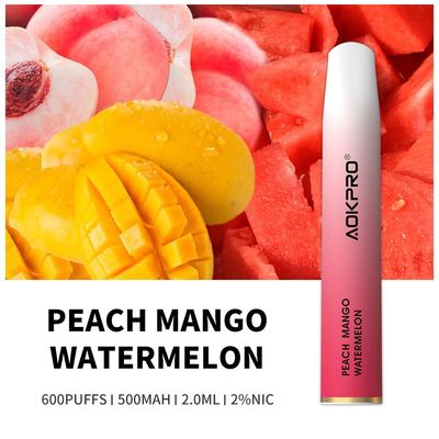 2% Nicotine 600 Puff Disposable Vape 2ml Flavored Vape Pens