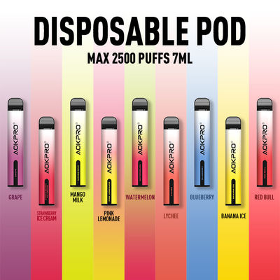 850mah 2500 Puffs Disposable Vape Pen Nicotine 2% 3% 5%