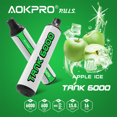 AOKPRO Disposable Vape Pen 6000 Puffs TYPE-C Sour Apple Puff Plus 600mAh