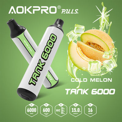 6000 Puffs PCTG Stainless Steel Disposable E Cigarette Melon Ice Puff