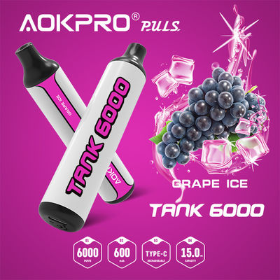 Nicotine 20mg Grape Ice Disposable Vape Pen 6000 Puff  TYPE-C Recharging