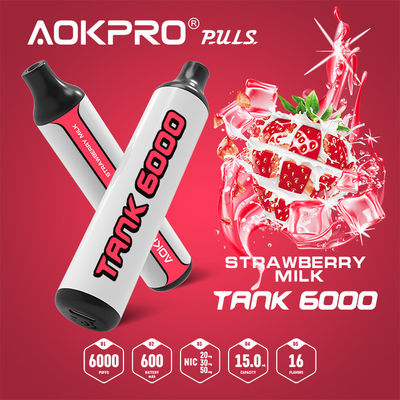 Strawberry Flavor Milk Flavor 6000 Puff Bar Disposable Electronic Vape Cigarette 30mg