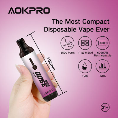 20mg Salt Nic Flavored Disposable Vapes 3500 Puff Bar 600mAh Precharged