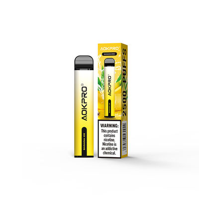Banana Ice Flavor 850mAh Mesh Coil Disposable 2500 Puffs Vape 2% Nic Salt