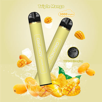 8ml Eliquid 3000 Puff Bar Box 600mAh Rechargeble Mango Flavored Vape