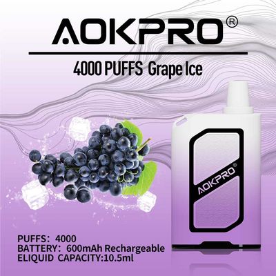 10.5ml Pre-Filled Grape Ice E Cigarette 4000 Puff Disposable Vape Anti Leaking