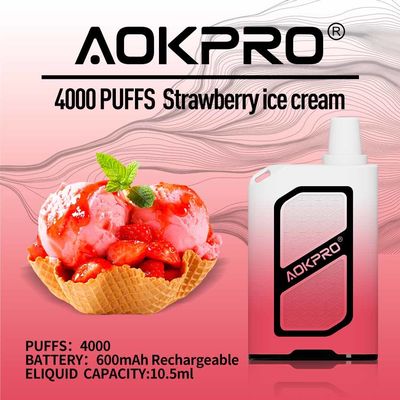 Food Grade PC 3% Salt Nic 4000 Puff Disposable Vape 10.5ml Pre Filled Vape Pods