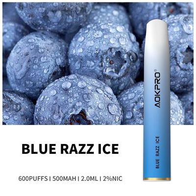 Non-Refillable 1.6Ohm 500mah 600 Puff Disposable Vape Pen Salt Nic 3%
