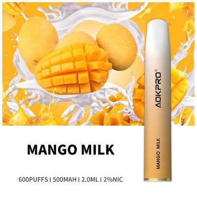 Peach Mango Flavor 20mg Nic Salt 600 Puff Disposable Vape 500mAh Pre-Charged