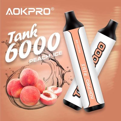 Stainless Steel 6000 Puff Disposable Vape 15ml Peach Ice E Cigarette