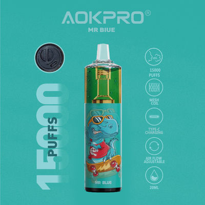 15000 Puffs disposable rechargeable vape Airflow Knob Liquid Visible
